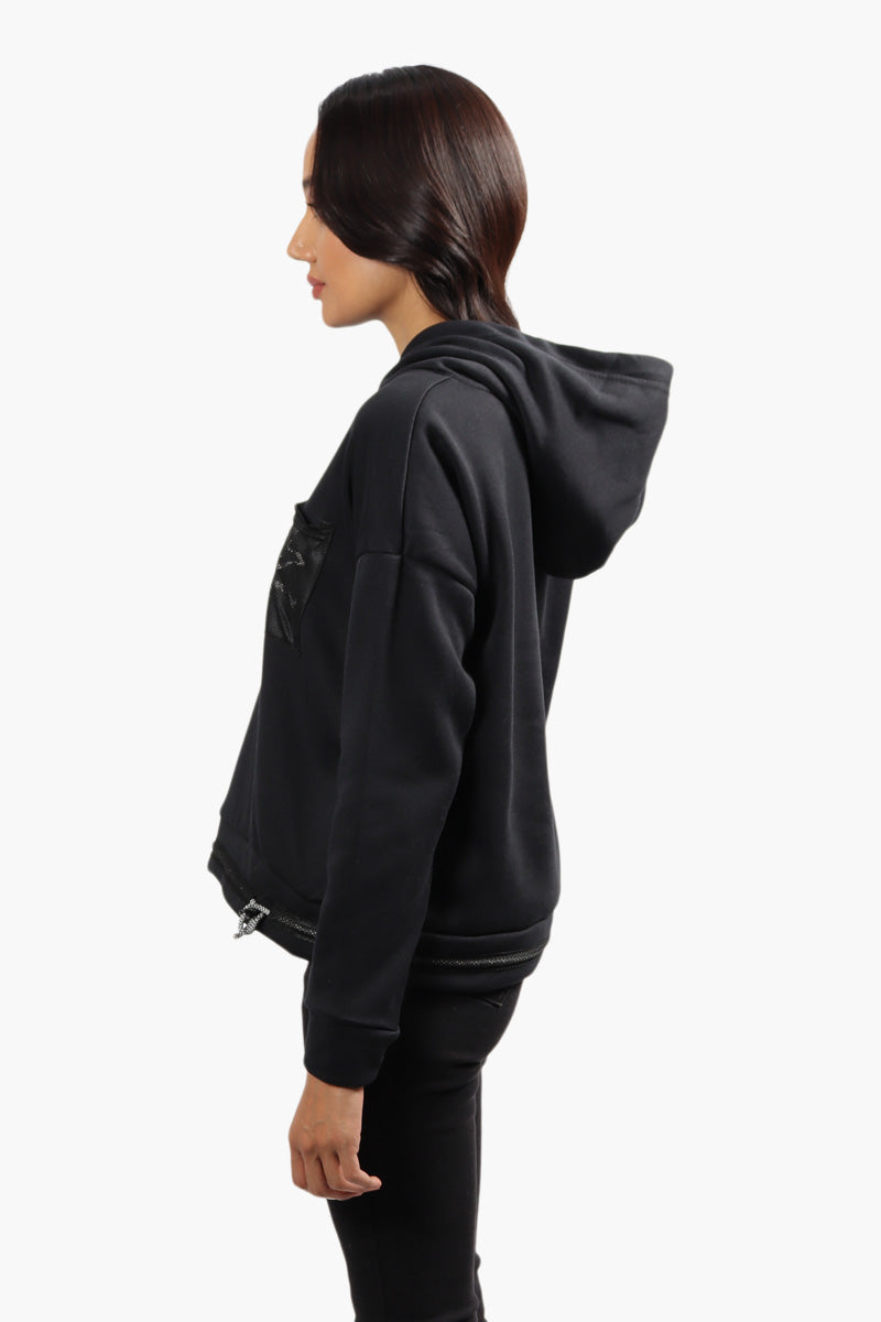 Super Triple Goose Solid Mesh Detail Hoodie - Black - Womens Hoodies & Sweatshirts - Canada Weather Gear