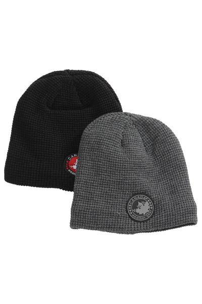 Canada Weather Gear 2 Pack Waffle Beanie Hat - Grey - Mens Hats - Canada Weather Gear