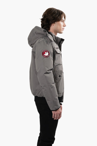 Canada Weather Gear Flap Pocket Bomber Jacket - Grey - Mens Bomber Jackets - Canada Weather Gear