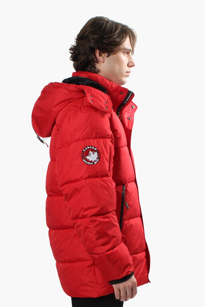 Canada Weather Gear Hooded Puffer Parka Jacket - Red - Mens Parka Jackets - Canada Weather Gear