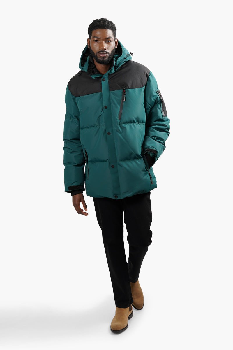 Canada Weather Gear Puffer Parka Jacket - Teal - Mens Parka Jackets - Canada Weather Gear