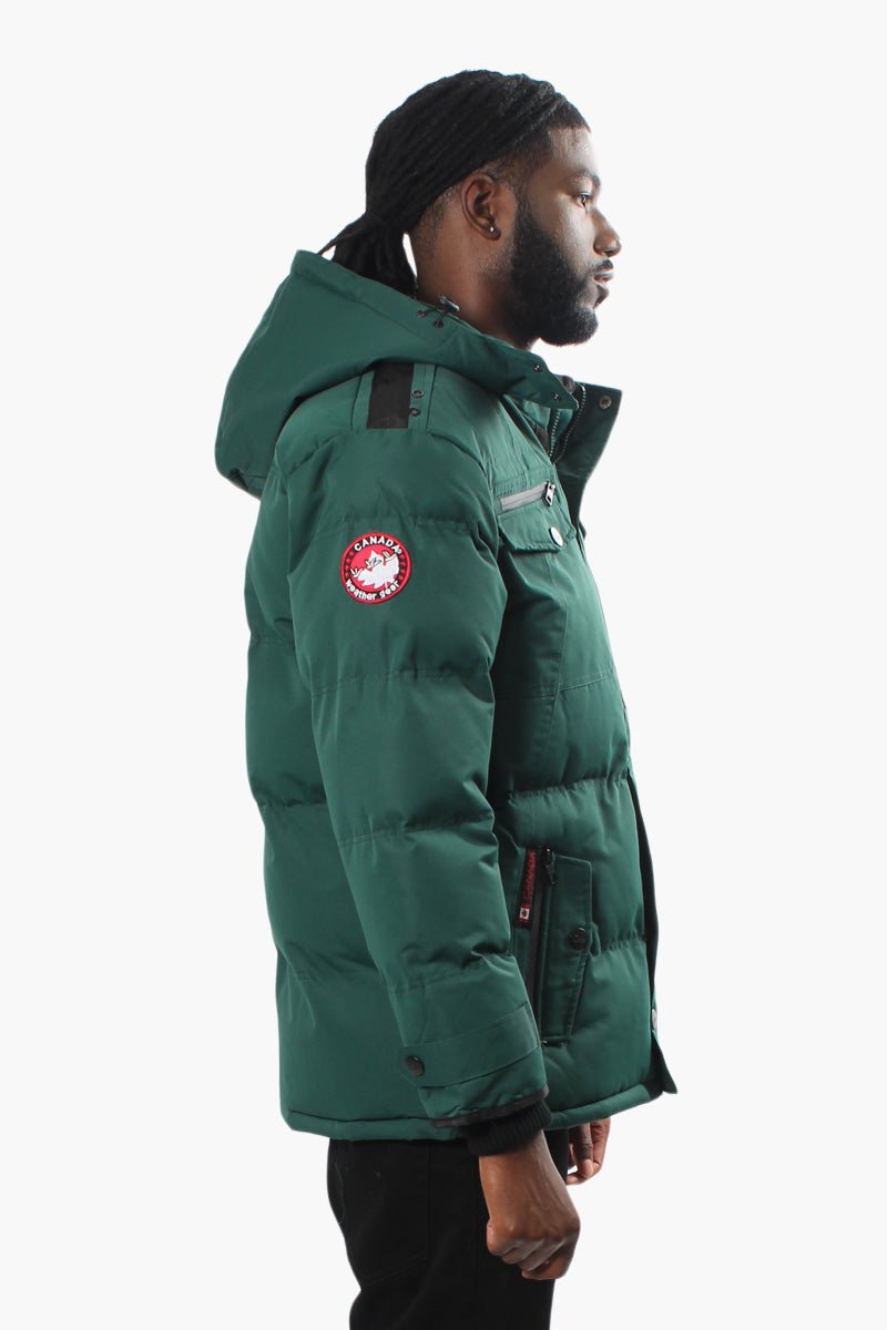 Canada Weather Gear Zip Pocket Puffer Parka Jacket - Green - Mens Parka Jackets - Canada Weather Gear