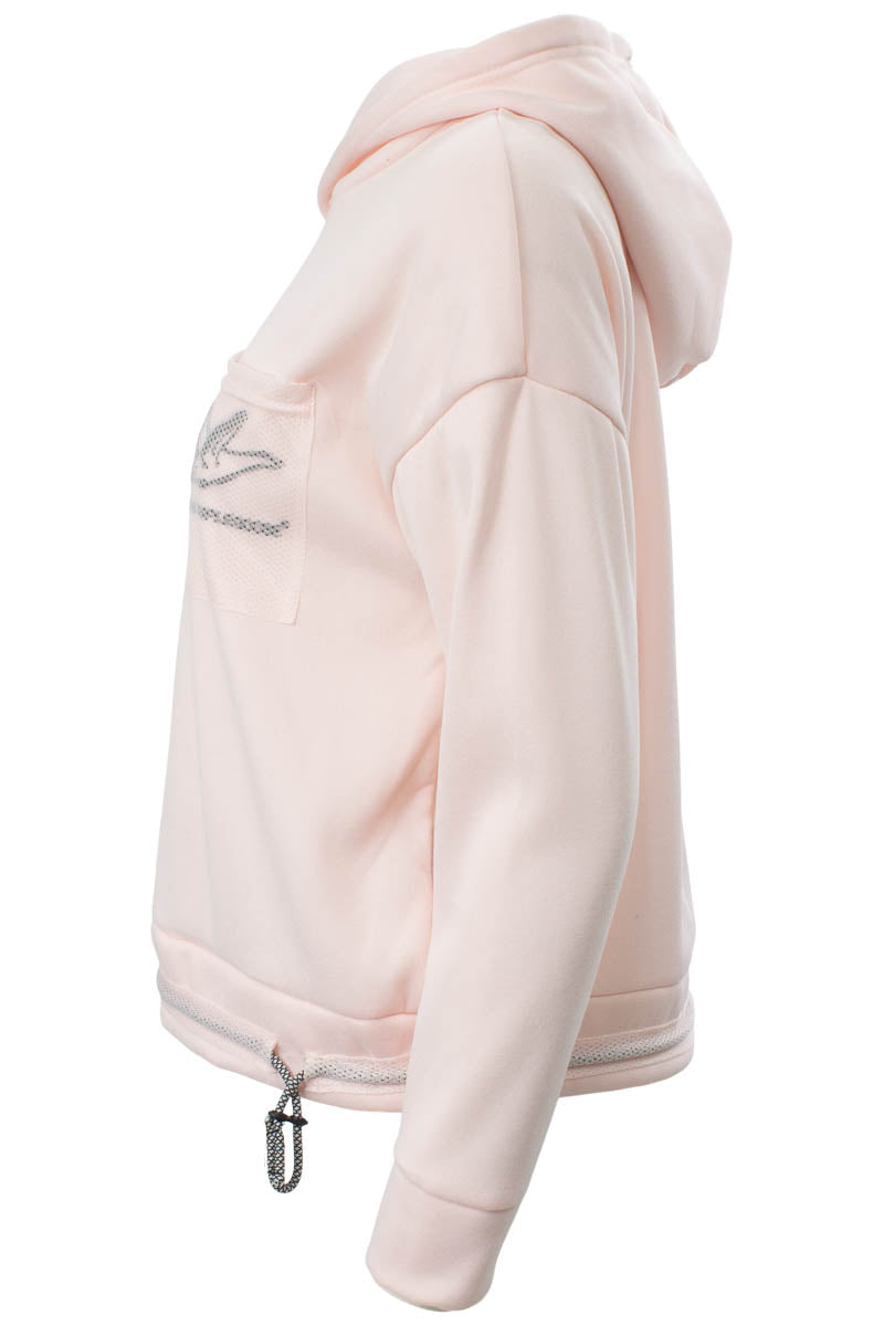 Super Triple Goose Solid Mesh Detail Hoodie - Blush - Womens Hoodies & Sweatshirts - Canada Weather Gear