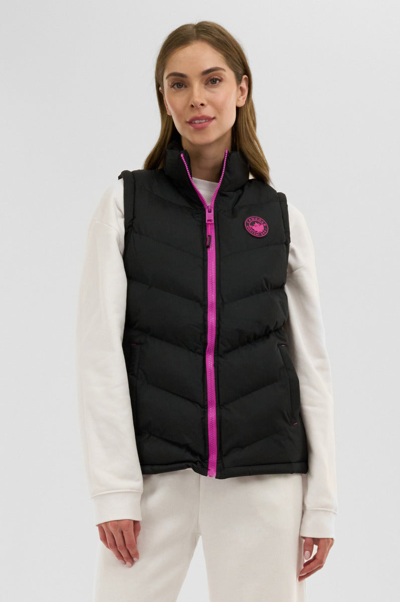 Canada Weather Gear Chevron Puffer Vest Black