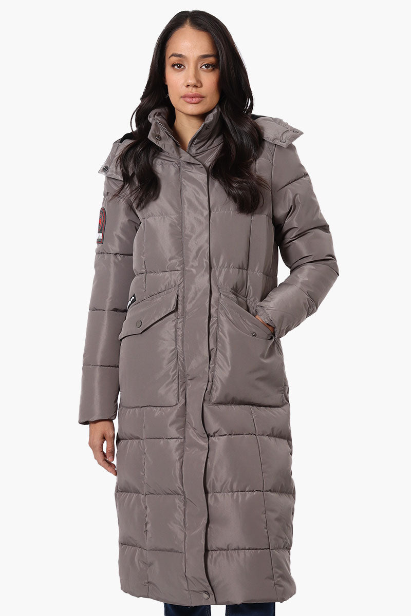 Women s Super Triple Goose Maxi Puffer Parka Jacket Grey