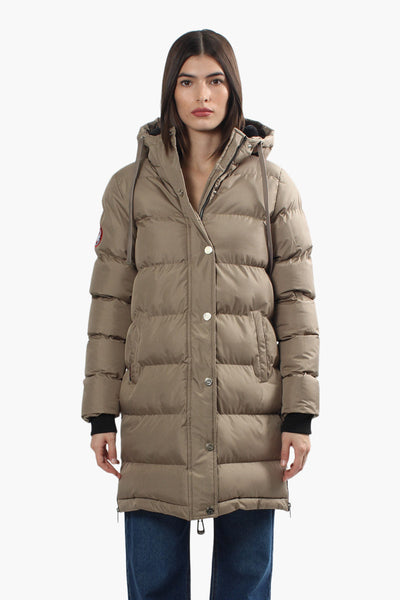 Canada Weather Gear Side Zip Puffer Parka Jacket - Taupe - Womens Parka Jackets - Fairweather