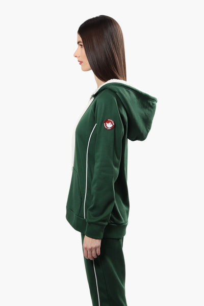 Canada Weather Gear Sherpa Lined Lace Up Hoodie - Green - Womens Hoodies & Sweatshirts - Canada Weather Gear