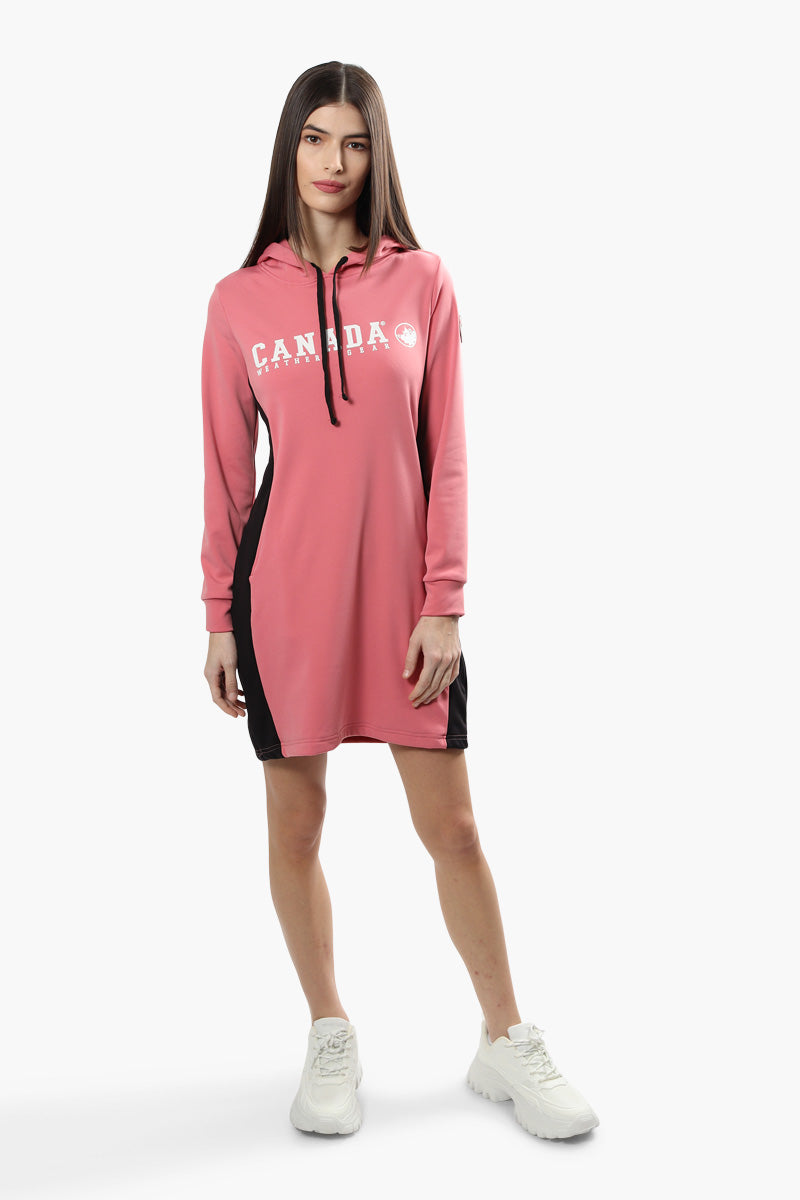 Canada Weather Gear Side Panel Tunic Hoodie - Pink - Womens Hoodies & Sweatshirts - Canada Weather Gear