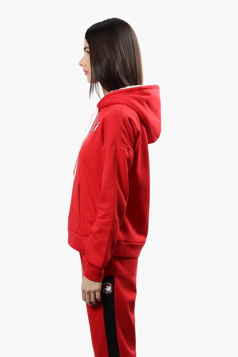 Canada Weather Gear Sherpa Lined Hoodie - Red - Womens Hoodies & Sweatshirts - Canada Weather Gear