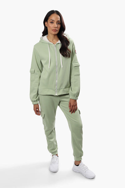 Canada Weather Gear Pocket Sleeve Sherpa Hoodie - Green - Womens Hoodies & Sweatshirts - Canada Weather Gear