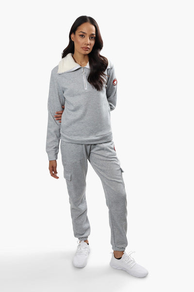 Canada Weather Gear Solid Half Zip Sweatshirt - Grey - Womens Hoodies & Sweatshirts - Canada Weather Gear