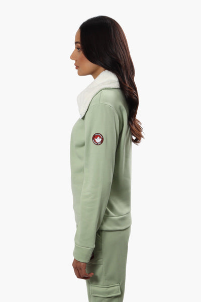 Canada Weather Gear Solid Half Zip Sweatshirt - Green - Womens Hoodies & Sweatshirts - Canada Weather Gear