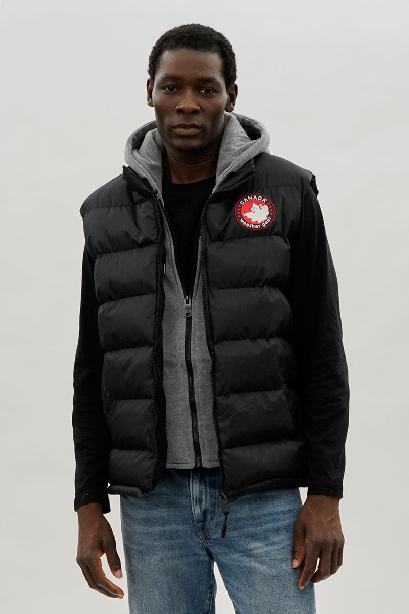 Canada Weather Gear Hooded Puffer Vest Black1