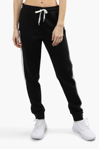 Canada Weather Gear Solid Side Stripe Joggers - Black - Womens Joggers & Sweatpants - Canada Weather Gear