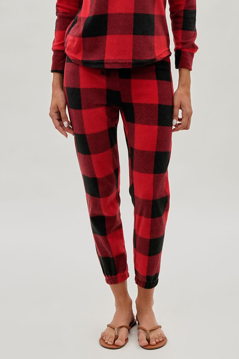Canada Weather Gear Plaid Jogger Pajama Pants Red