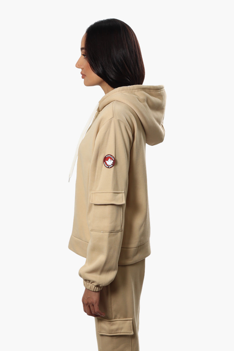 Canada Weather Gear Pocket Sleeve Sherpa Hoodie - Beige - Womens Hoodies & Sweatshirts - Canada Weather Gear