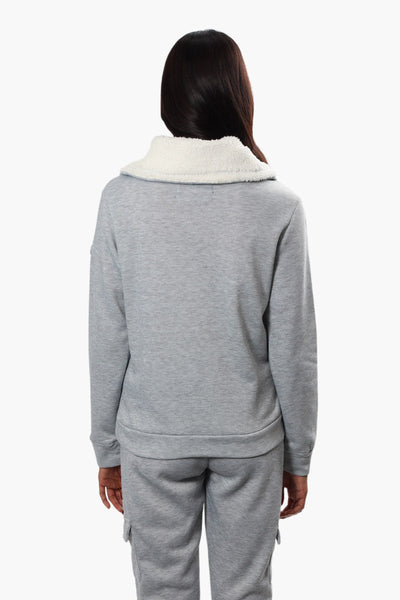 Canada Weather Gear Solid Half Zip Sweatshirt - Grey - Womens Hoodies & Sweatshirts - Canada Weather Gear