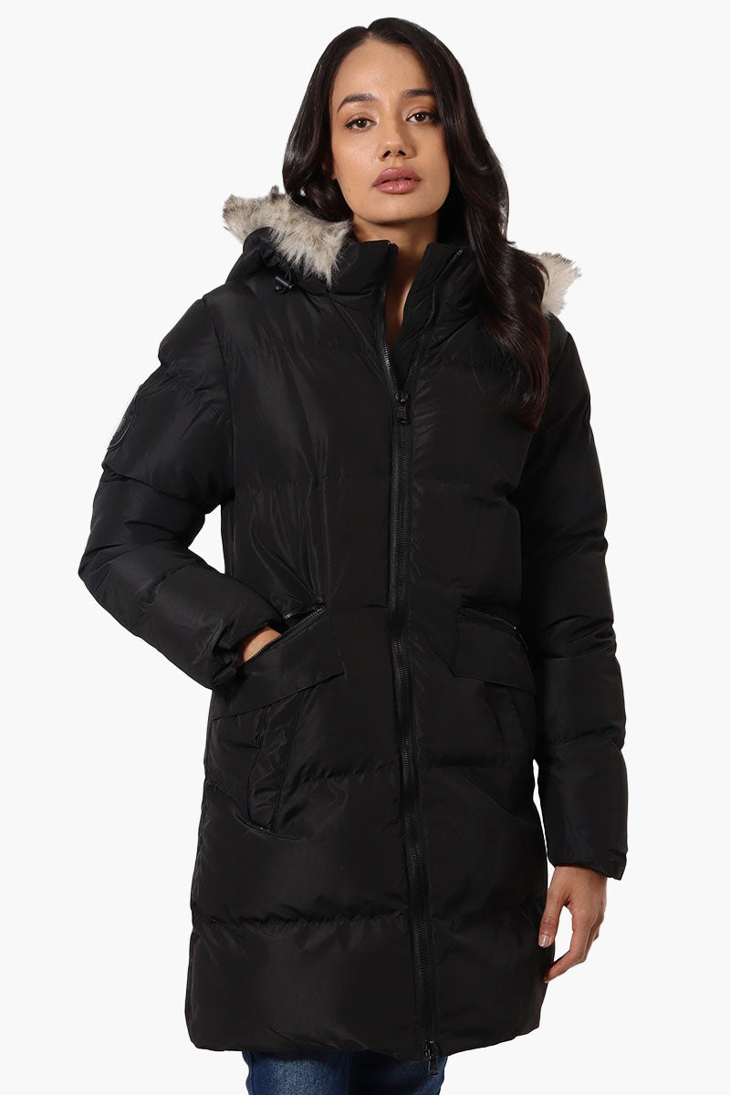 Canada Weather Gear 3 4 Length Puffer Parka Jacket Black