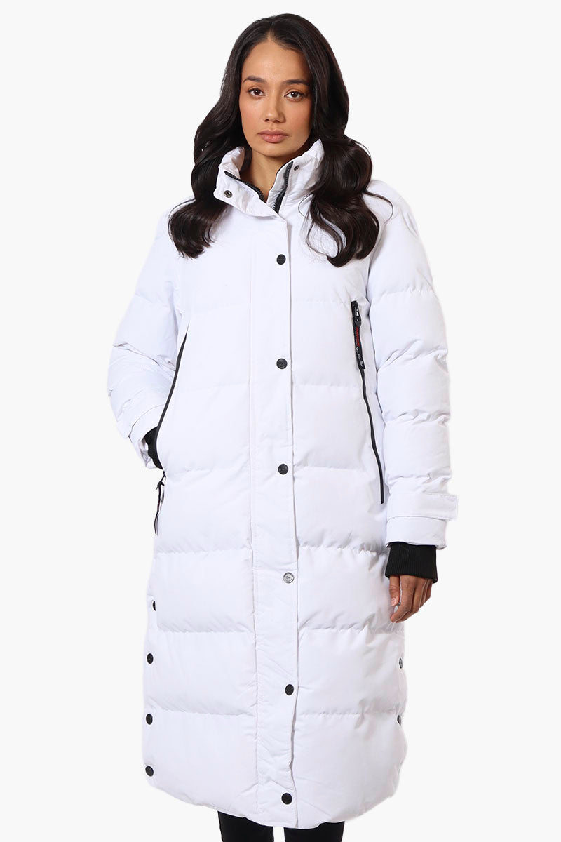 Long white parka on sale