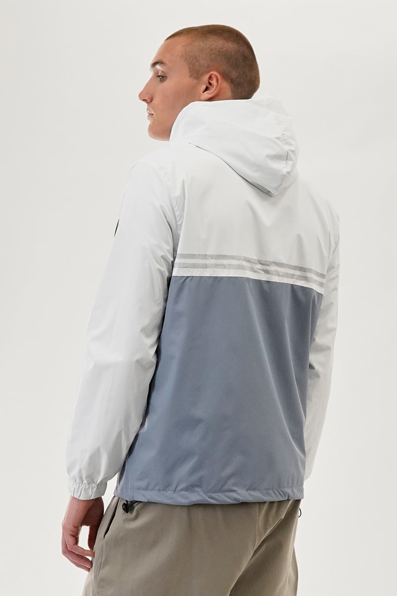 Hooded Colour Block Lightweight Jacket - White