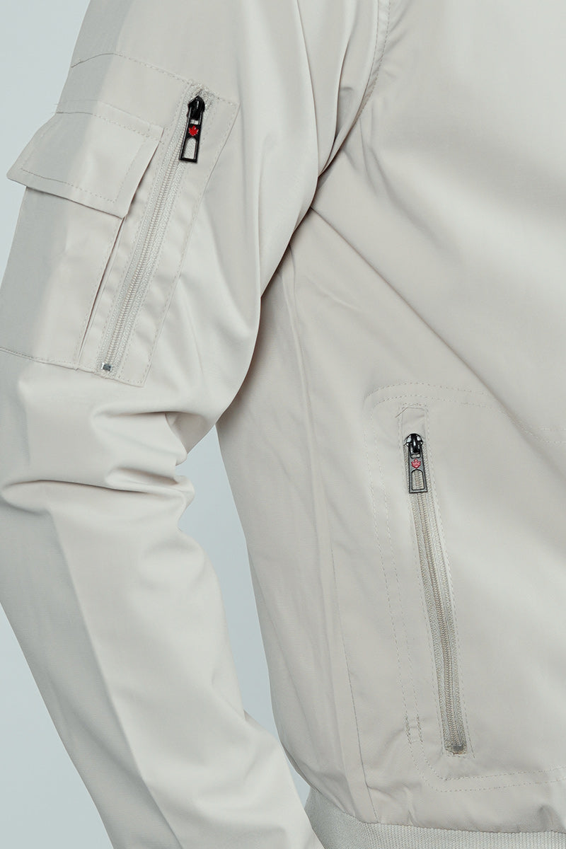 Canada Weather Gear Basic Zip Up Bomber Lightweight Jacket - Cream