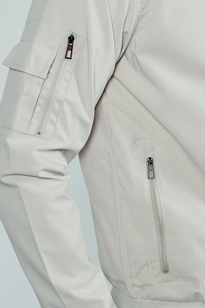 Canada Weather Gear Basic Zip Up Bomber Lightweight Jacket - Cream