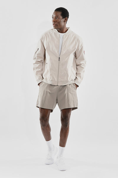 Canada Weather Gear Basic Zip Up Bomber Lightweight Jacket - Cream - Mens Lightweight Jackets - Canada Weather Gear