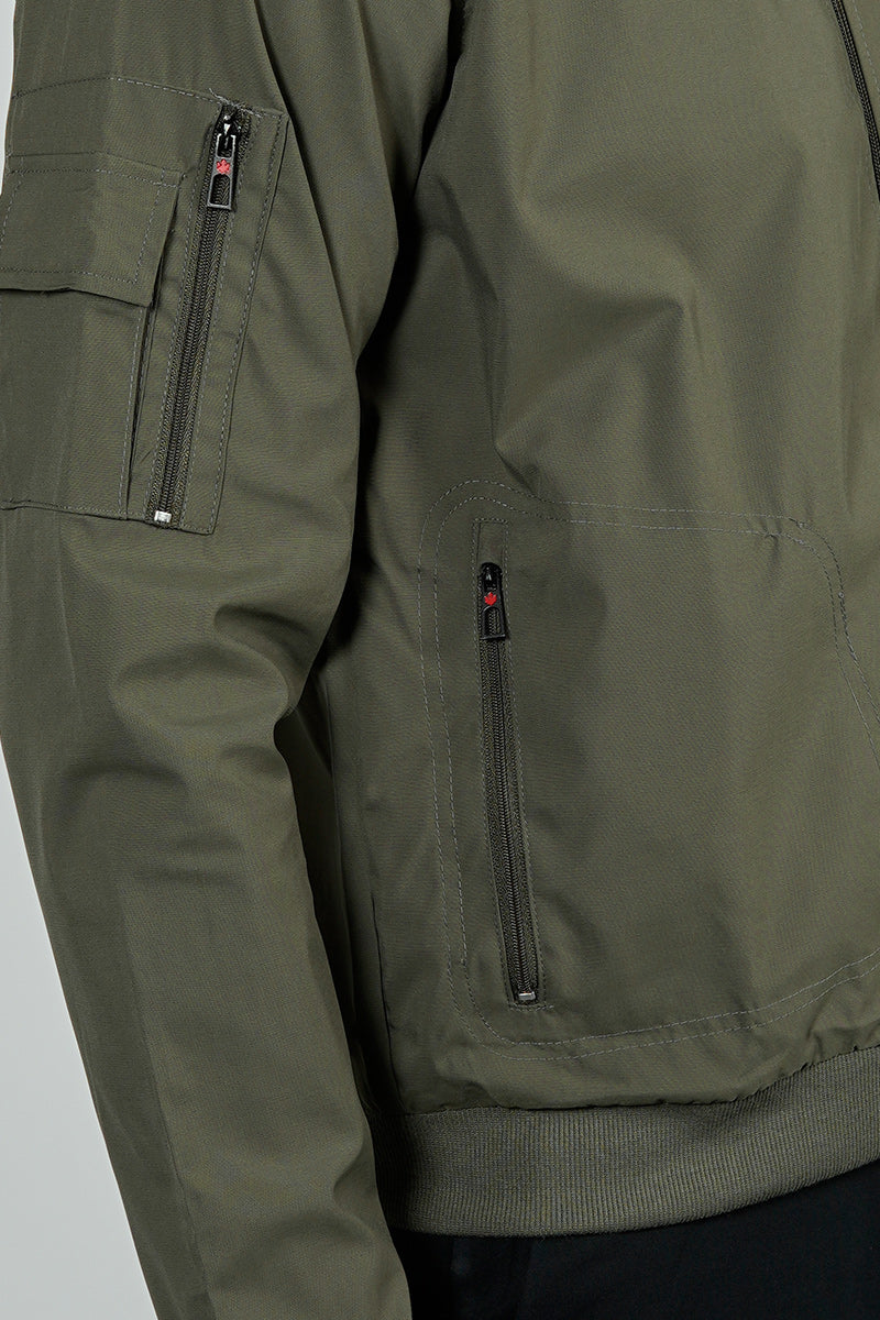 Canada Weather Gear Basic Zip Up Bomber Lightweight Jacket - Olive