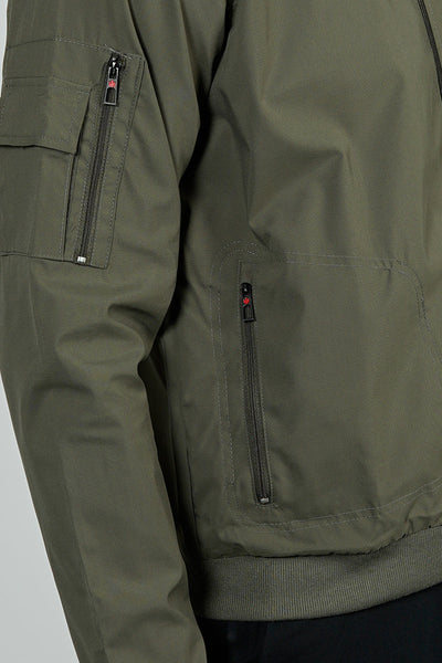 Canada Weather Gear Basic Zip Up Bomber Lightweight Jacket - Olive