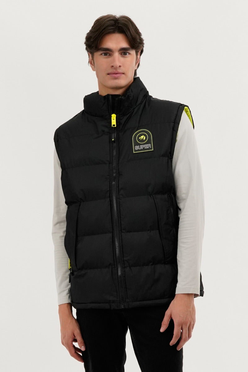 Super Triple Goose Double Pocket Bubble Vest - Black - Mens Vests - Canada Weather Gear