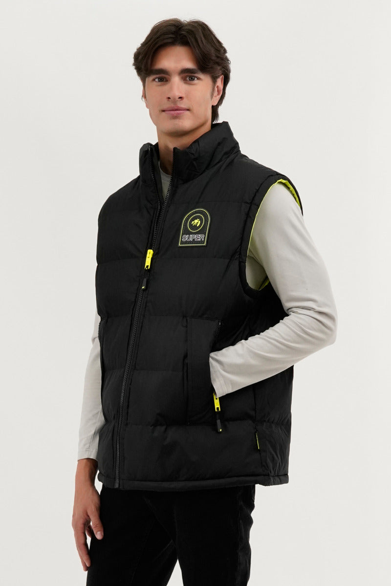 Super Triple Goose Double Pocket Bubble Vest - Black - Mens Vests - Canada Weather Gear