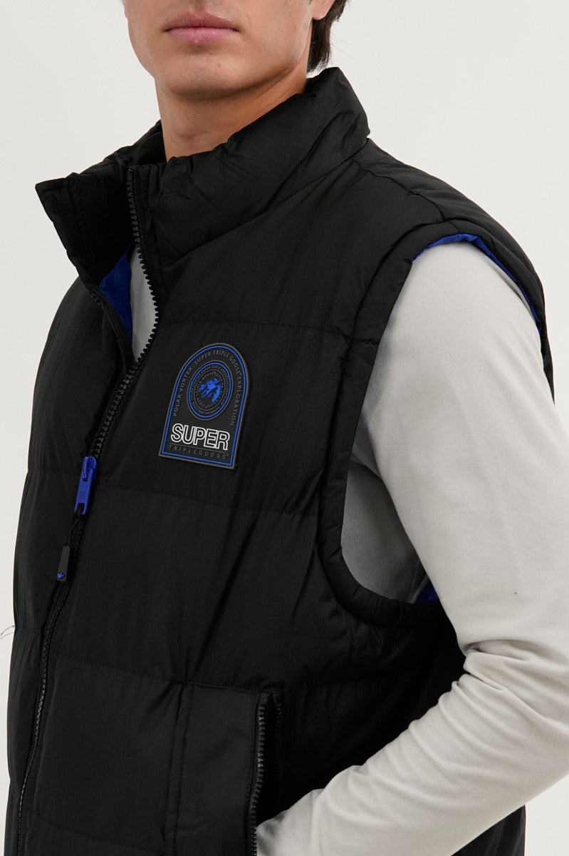 Super Triple Goose Double Pocket Bubble Vest - Black - Mens Vests - Canada Weather Gear