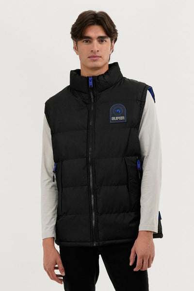 Super Triple Goose Double Pocket Bubble Vest - Black - Mens Vests - Canada Weather Gear