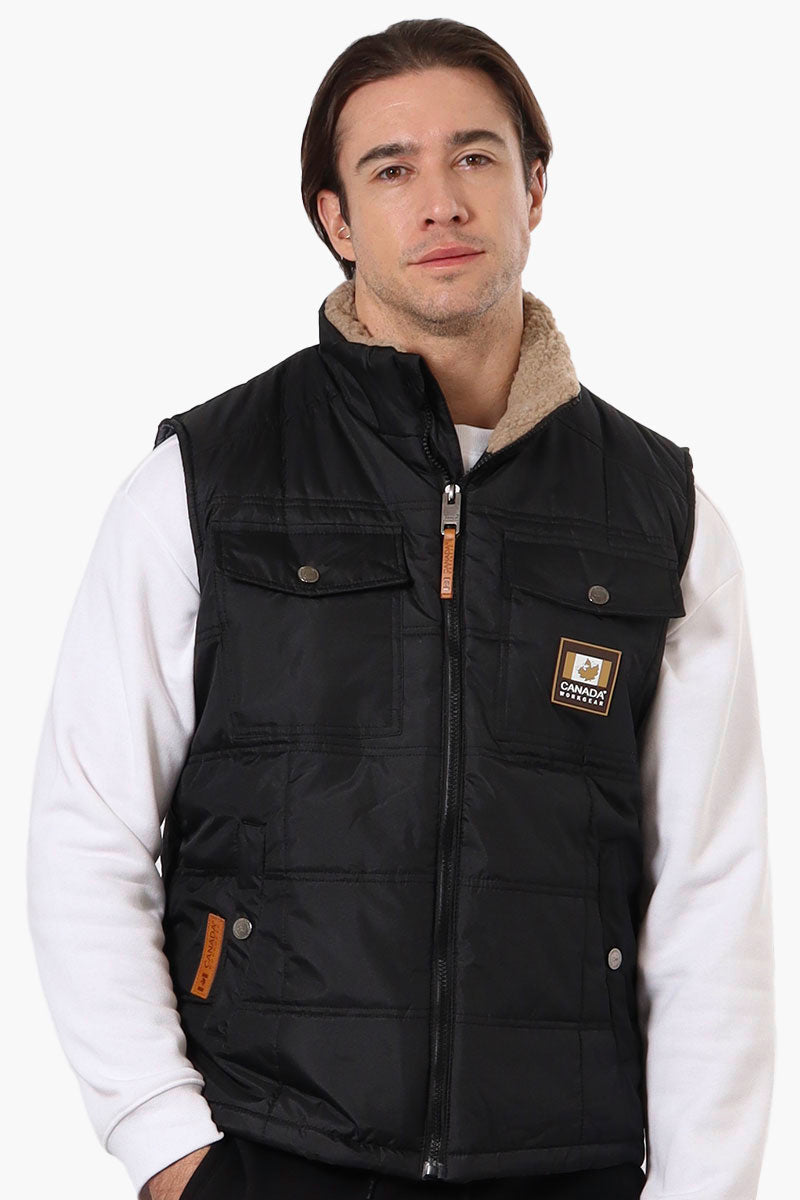 Canada Work Gear Sherpa Collar Bubble Vest - Black - Mens Vests - Canada Weather Gear