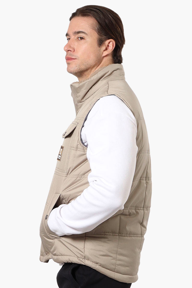 Canada Work Gear Sherpa Collar Bubble Vest - Beige - Mens Vests - Canada Weather Gear