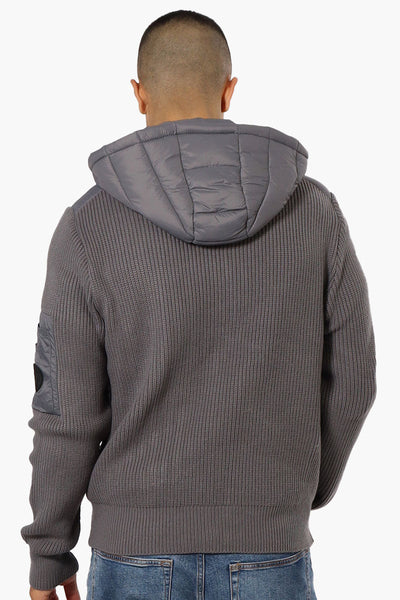 Canada Weather Gear Hooded Sweater Knit Lightweight Jacket - Grey - Mens Lightweight Jackets - Canada Weather Gear