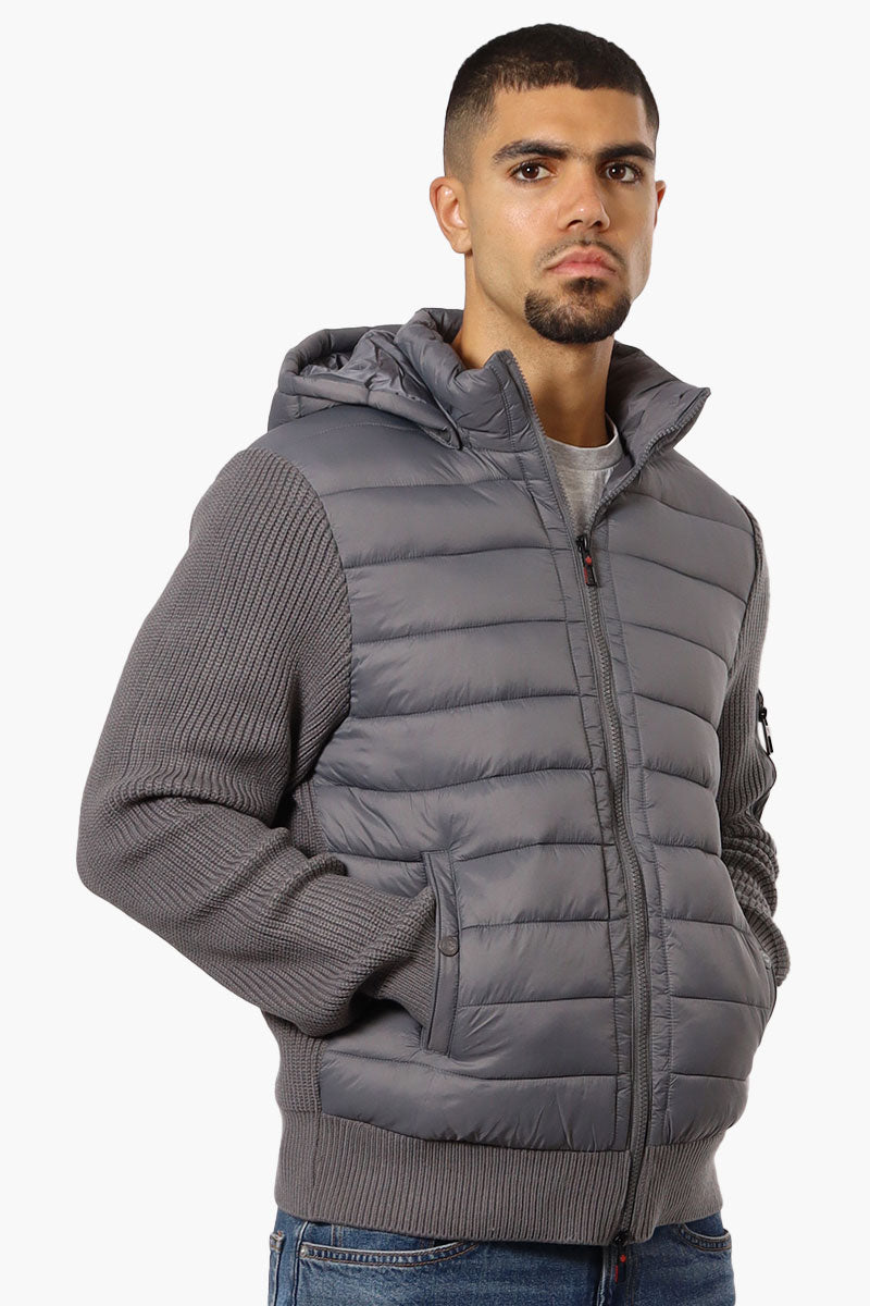 Canada Weather Gear Hooded Sweater Knit Lightweight Jacket - Grey - Mens Lightweight Jackets - Canada Weather Gear