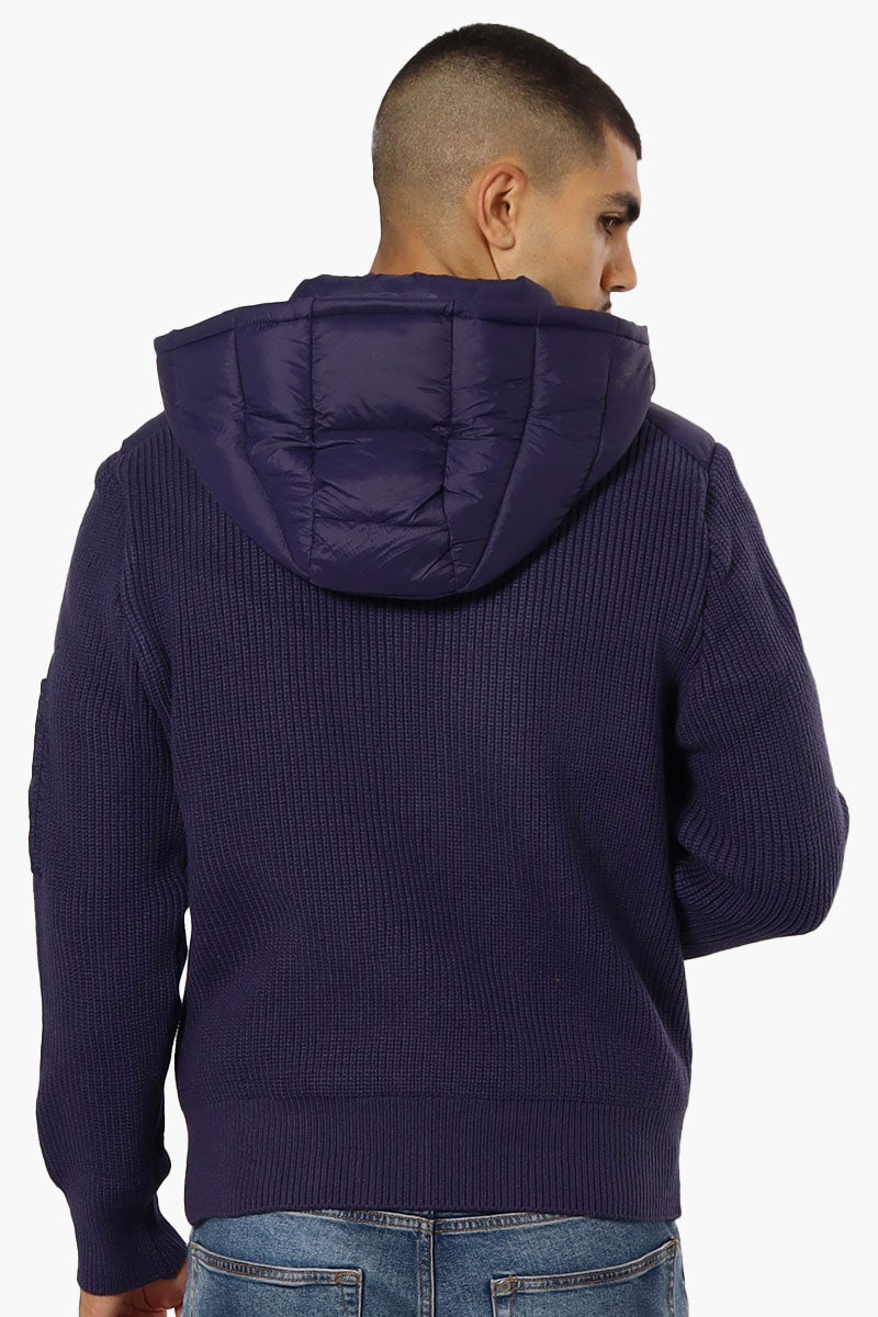 Canada Weather Gear Hooded Sweater Knit Lightweight Jacket - Navy - Mens Lightweight Jackets - Canada Weather Gear