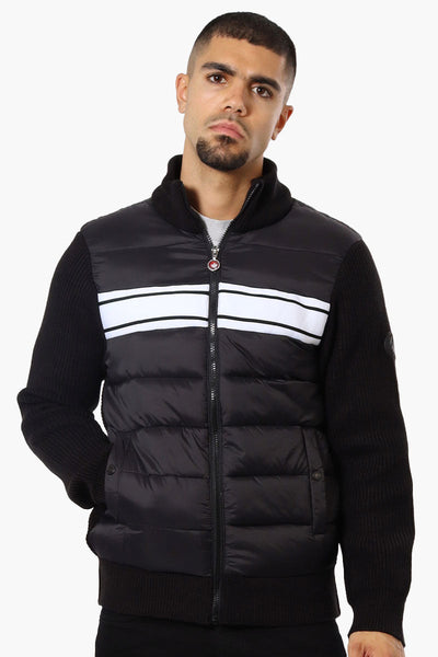 Canada Weather Gear Striped Sweater Knit Lightweight Jacket - Black - Mens Lightweight Jackets - Canada Weather Gear