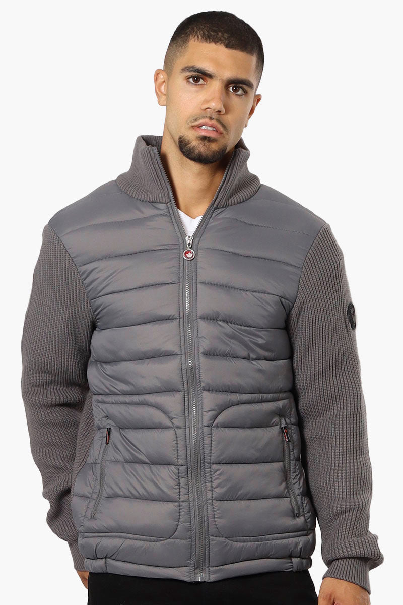 Canada Weather Gear Sweater Knit Polyfill Lightweight Jacket - Grey - Mens Lightweight Jackets - Canada Weather Gear