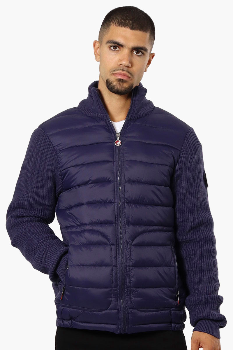 Canada Weather Gear Sweater Knit Polyfill Lightweight Jacket - Navy - Mens Lightweight Jackets - Canada Weather Gear