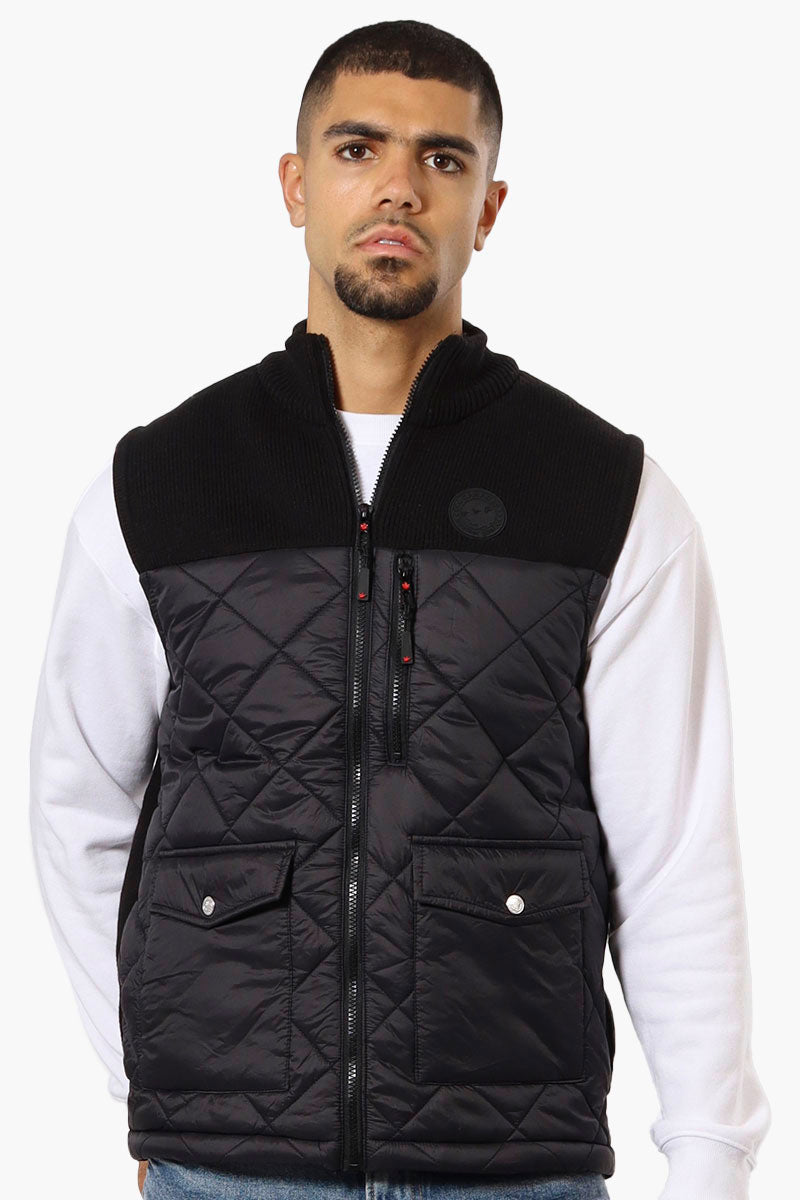 Canada Weather Gear Sweater Knit Polyfill Puffer Vest - Black - Mens Vests - Canada Weather Gear