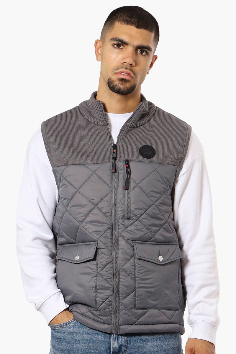 Canada Weather Gear Sweater Knit Polyfill Puffer Vest - Grey - Mens Vests - Canada Weather Gear