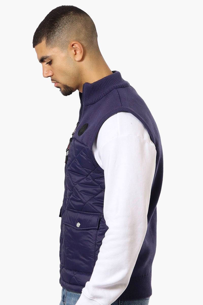 Canada Weather Gear Sweater Knit Polyfill Puffer Vest - Navy - Mens Vests - Canada Weather Gear