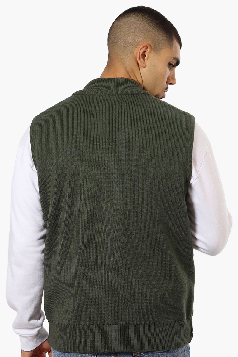 Canada Weather Gear Sweater Knit Polyfill Puffer Vest - Olive - Mens Vests - Canada Weather Gear