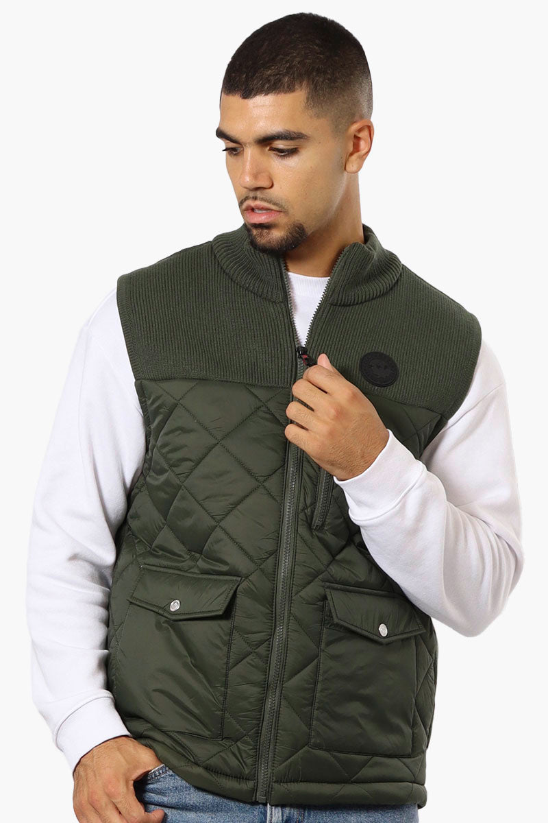 Canada Weather Gear Sweater Knit Polyfill Puffer Vest - Olive - Mens Vests - Canada Weather Gear