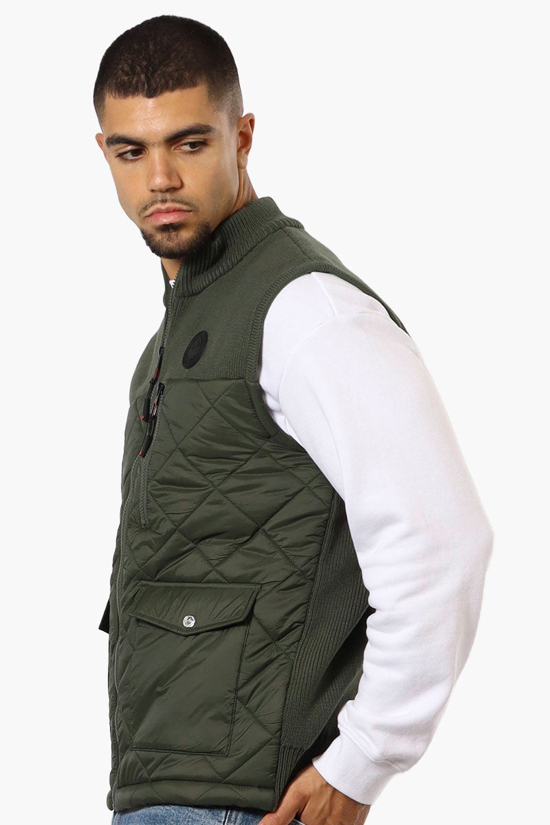 Canada Weather Gear Sweater Knit Polyfill Puffer Vest - Olive - Mens Vests - Canada Weather Gear