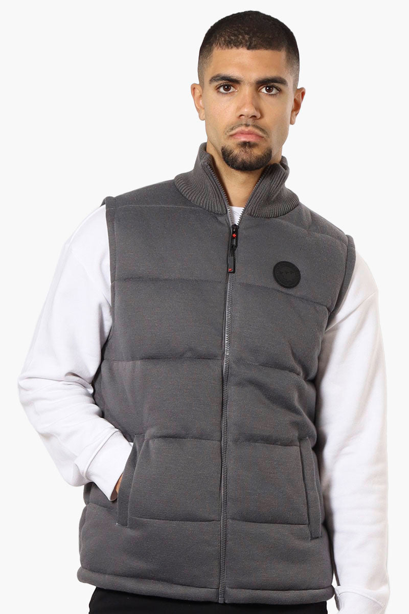 Canada Weather Gear Solid Sweater Knit Puffer Vest - Grey - Mens Vests - Canada Weather Gear