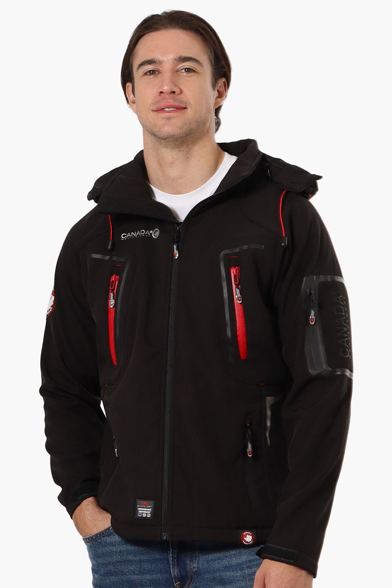 Canada Weather Gear Hooded 5 Zip Pocket Lightweight Jacket - Black