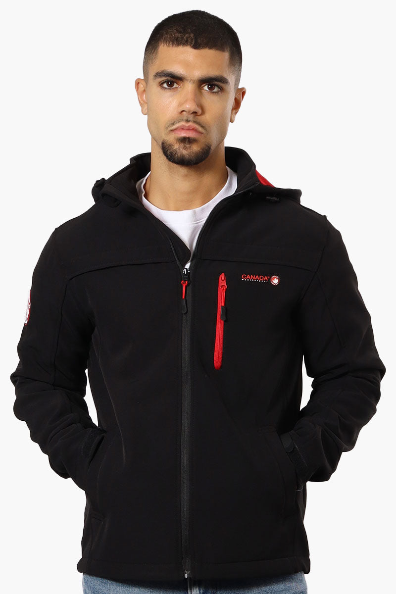 Canada Weather Gear Hooded Fleece Lined Lightweight Jacket - Black - Mens Lightweight Jackets - Canada Weather Gear